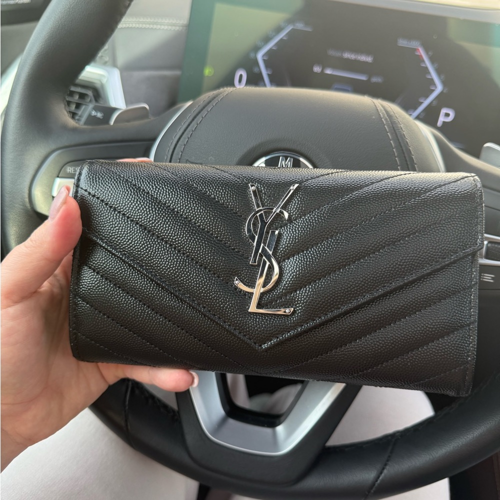 YSL Black Leather wallet,  used 1 month only
